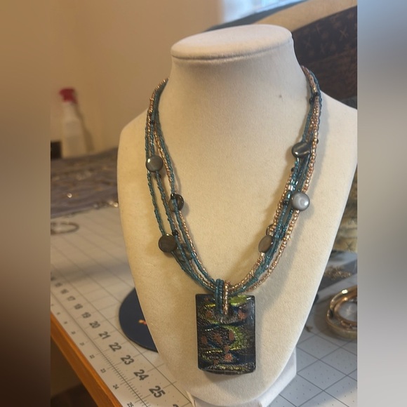 Boho cottage CG polished stone necklace - Picture 2 of 5